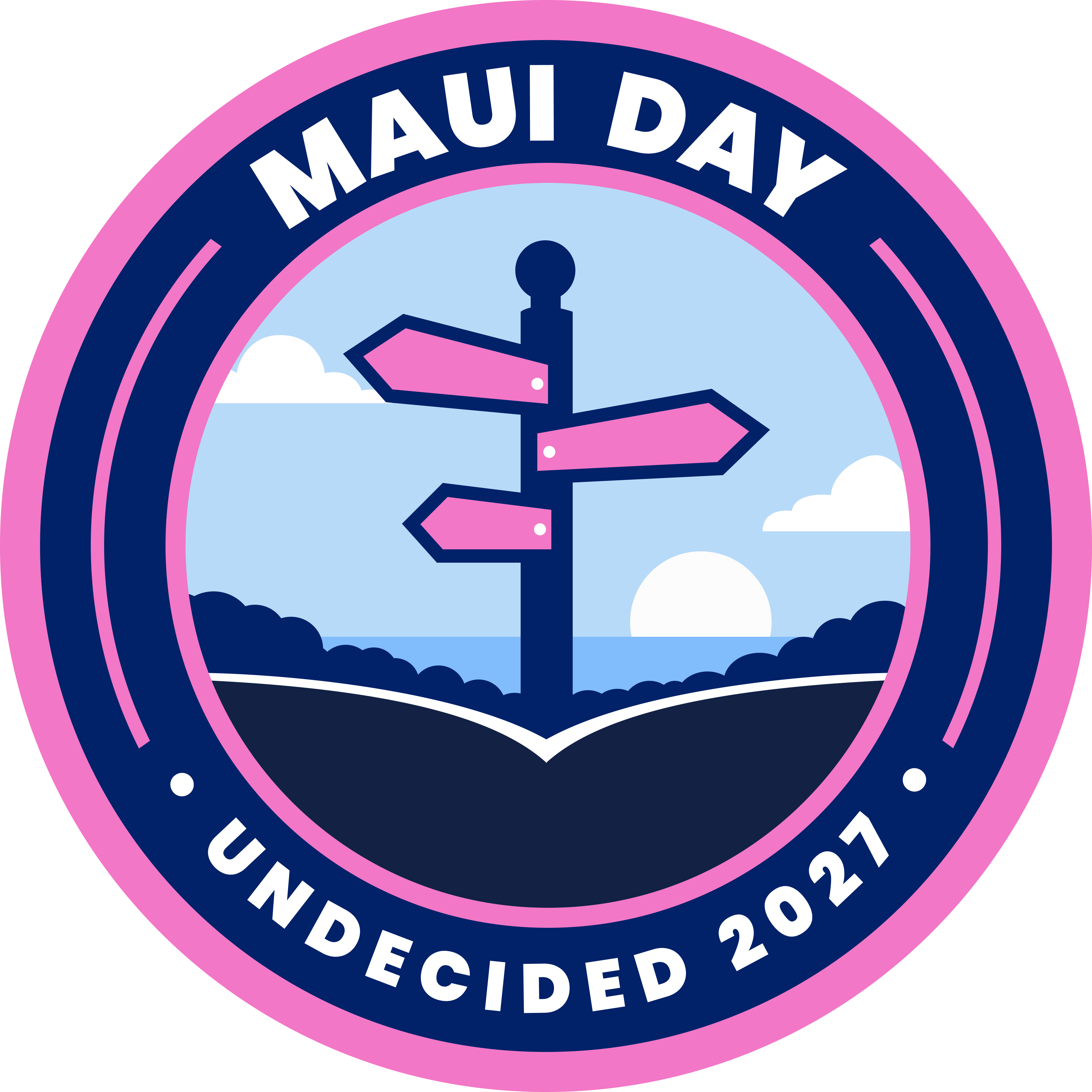 MAUI Day patch with a signpost and the words Undecided 2027